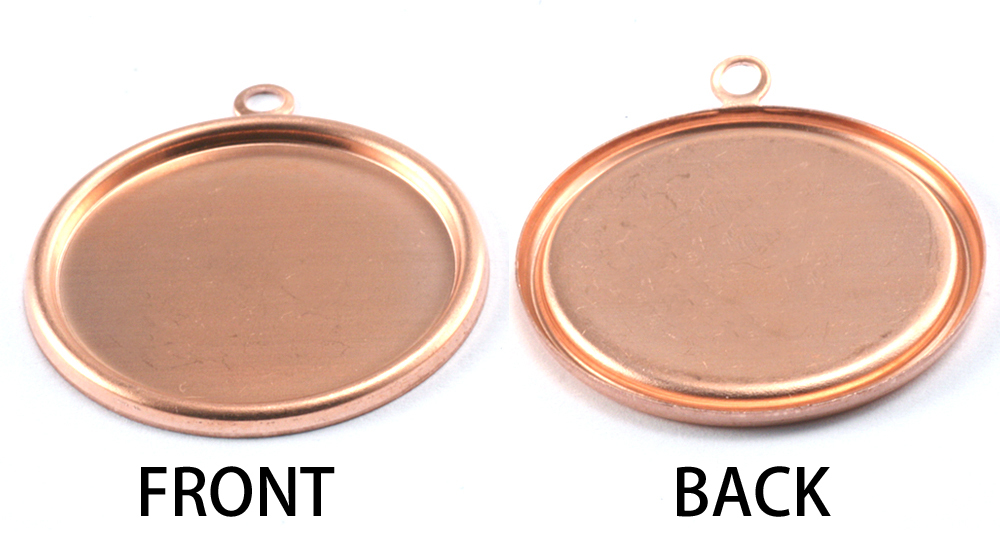 Metal Stamping Blanks Copper 1 1/2" (38mm) Pressed Circle w/Raised Edge